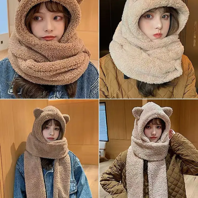 Hat Scarf Gloves 3 Pcs Cute Plus Thickening Women's Cap Winter Hats Velvet Padded Bib Windproof And Warm Outdoor bucket hat
Hat Scarf Gloves 3 Pcs Cute Plus Thickening Women's Cap Winter Hats Velvet Padded Bib Windproof And Warm Outdoor bucket hat