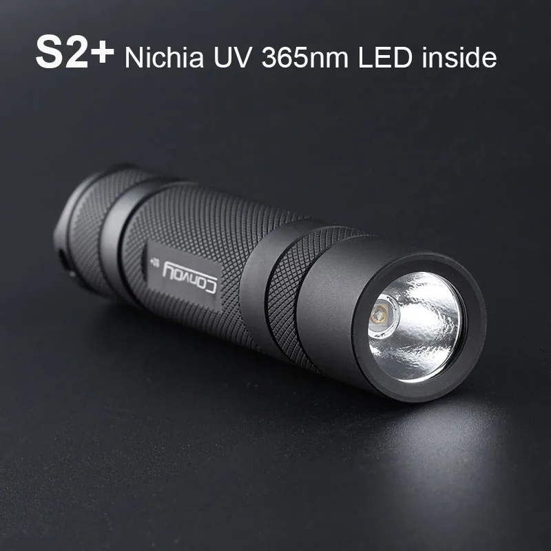 UV flashlight Convoy S2 Plus with Nichia UV 365nm LED inside Fluorescent Agent Detection Ultraviolet Ultra Violet UV Light
UV flashlight Convoy S2 Plus with Nichia UV 365nm LED inside Fluorescent Agent Detection Ultraviolet Ultra Violet UV Light