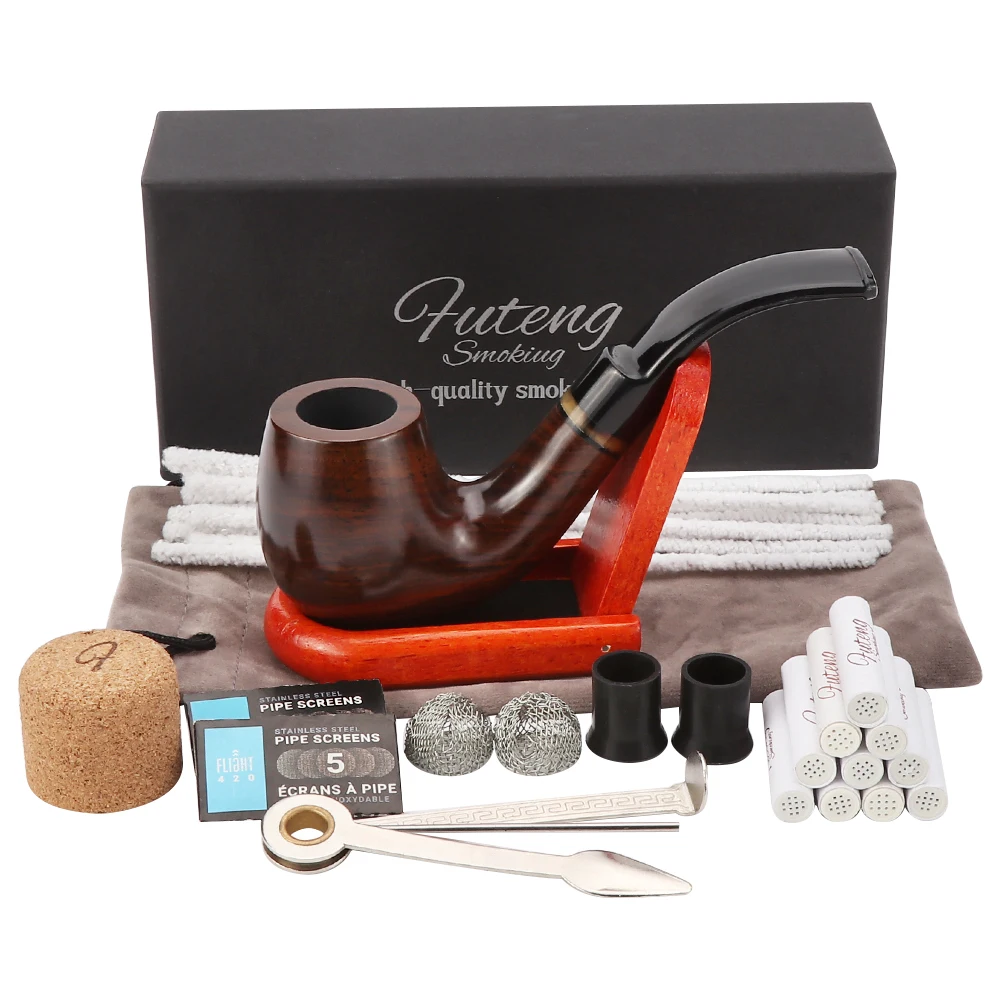 Ebony Wood Pipe Set Classic Wooden Tobacco Herb Grinder Pipe Smoking Chimney Filter Gift for Smoke Accessories
Ebony Wood Pipe Set Classic Wooden Tobacco Herb Grinder Pipe Smoking Chimney Filter Gift for Smoke Accessories