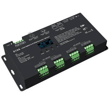 12 Channel DMX512 & RDM Decoder DC12V 24V 12CH*5A display Master RDM controller PWM frequency CV OLED XLR3,RJ45 Out D12A
12 Channel DMX512 & RDM Decoder DC12V 24V 12CH*5A display Master RDM controller PWM frequency CV OLED XLR3,RJ45 Out D12A