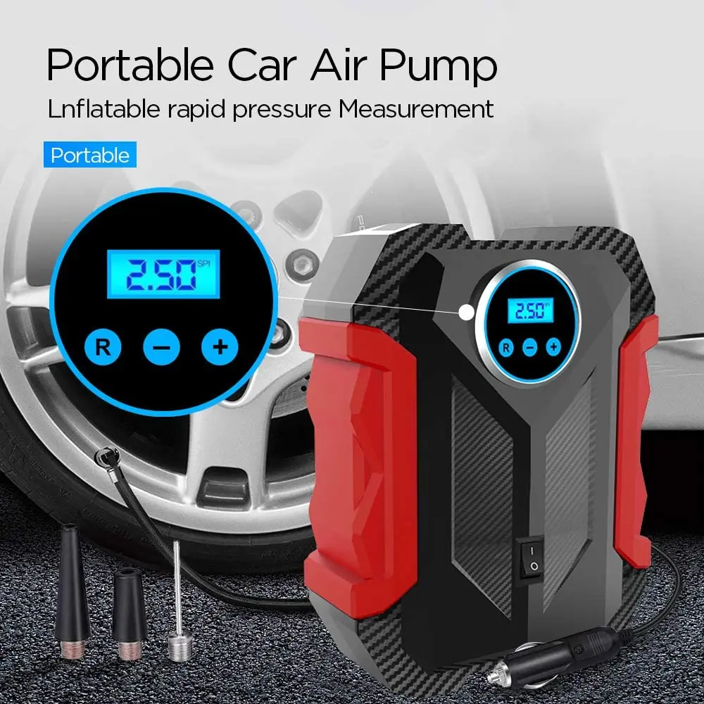 Digital Car Air Pump Air Compressor Tire Pump with LED Light DC 12V 150 PSI Inflator for Motorcycles Portable Car Repair Tool
Digital Car Air Pump Air Compressor Tire Pump with LED Light DC 12V 150 PSI Inflator for Motorcycles Portable Car Repair Tool
