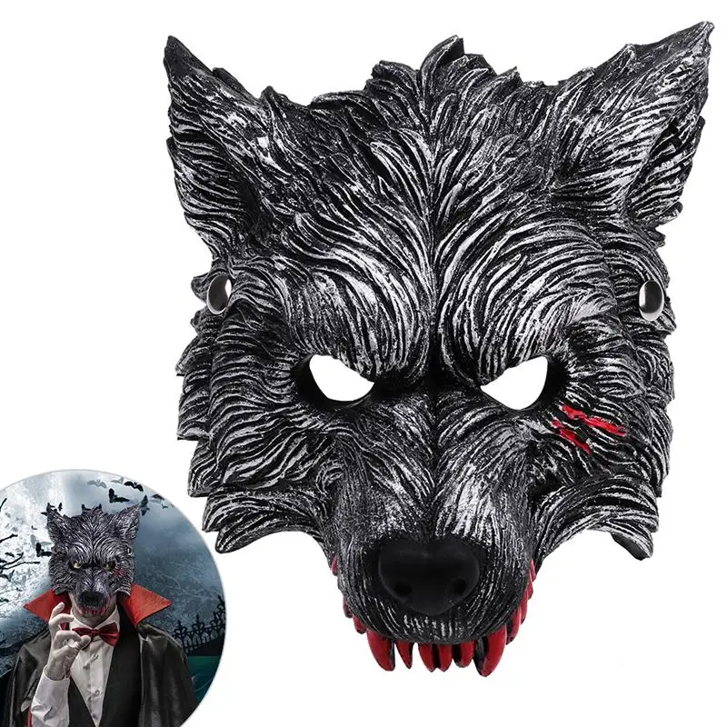 UNOMOR Wolf Mask Wolf Head Mask for Halloween Costume Masquerade Cosplay