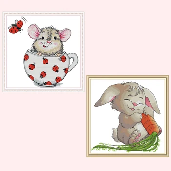 Joy Sunday,Rabbit Mouse,cross stitch embroidery kit,11CT Printed Fabric,counted cross stitch kits,Animal pattern crossstitch kit
Joy Sunday,Rabbit Mouse,cross stitch embroidery kit,11CT Printed Fabric,counted cross stitch kits,Animal pattern crossstitch kit