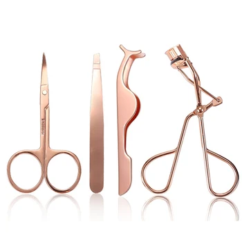 4Pcs Rose Gold Eye Lashes Makeup Set Stainless Steel Eyelash Curler Eyebrow Tweezers Scissors False Eyelash Applicator
4Pcs Rose Gold Eye Lashes Makeup Set Stainless Steel Eyelash Curler Eyebrow Tweezers Scissors False Eyelash Applicator