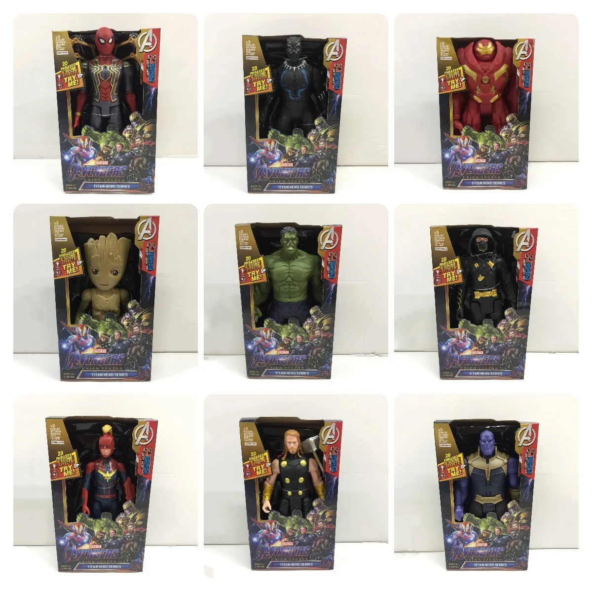 Marvel Avengers Action Figure 14 Characters Venom Iron Man Hulk Spider Man Superhero Sounding Model Collectible Toys for Kid
Marvel Avengers Action Figure 14 Characters Venom Iron Man Hulk Spider Man Superhero Sounding Model Collectible Toys for Kid