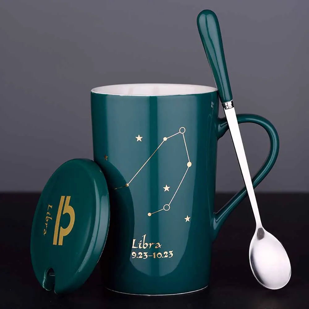 Twelve Constellations Round Ceramic Coffee Mugs Cup With Spoon and Lid Water Tea Milk Cup Gift Mug 420ml Christmas New Year Gift
Twelve Constellations Round Ceramic Coffee Mugs Cup With Spoon and Lid Water Tea Milk Cup Gift Mug 420ml Christmas New Year Gift