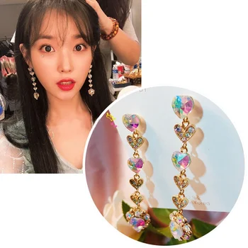 MENGJIQIAO Korean TV Star New Luxury Colorful Heart Crystal Long Pendientes Mujer Moda Exaggerated Rhinestone Drop Earrings
MENGJIQIAO Korean TV Star New Luxury Colorful Heart Crystal Long Pendientes Mujer Moda Exaggerated Rhinestone Drop Earrings