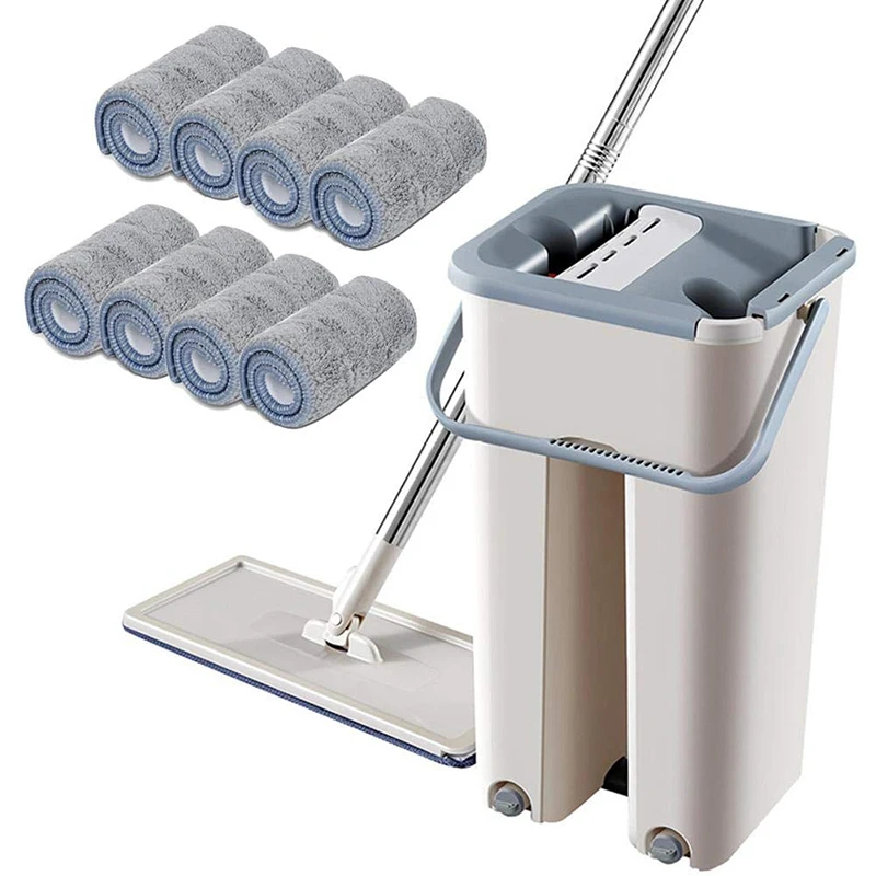 Foldable Flat Floor Mop and Bucket Set with 2/4/6/8 Washable & Reusable Microfiber Pads for Home Floor Cleaning
Foldable Flat Floor Mop and Bucket Set with 2/4/6/8 Washable & Reusable Microfiber Pads for Home Floor Cleaning