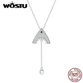 WOSTU Genuine 925 Sterling Silver Shark Necklace Long Chain Link For Women Clear Zircon Necklace Fashion Party Jewelry BKN369
WOSTU Genuine 925 Sterling Silver Shark Necklace Long Chain Link For Women Clear Zircon Necklace Fashion Party Jewelry BKN369