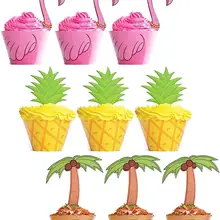 Metable 45 шт Фламинго/ананас/Палм кекс обертки луу Тропический