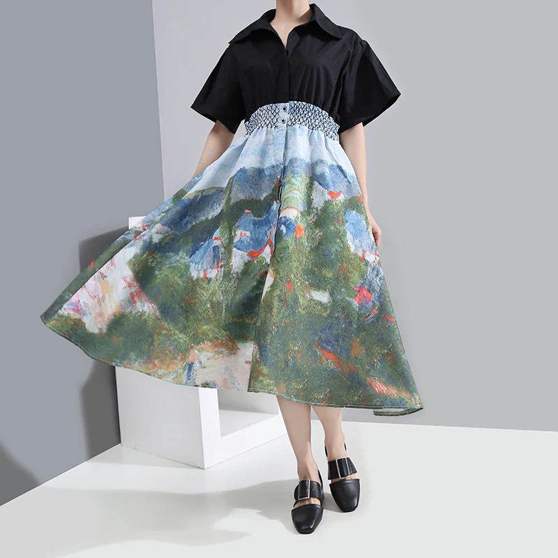 2020 Summer t Shirt button Dress Printed A-Line print floral loose plus size dresses Lady Sweet party Robe Femme elegant vintage
2020 Summer t Shirt button Dress Printed A-Line print floral loose plus size dresses Lady Sweet party Robe Femme elegant vintage