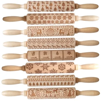 Christmas Engraved Roller Reindeer Snowflake Embossing Rolling Pin Cookies Noodle Biscuit Fondant Cake Dough NEW!
Christmas Engraved Roller Reindeer Snowflake Embossing Rolling Pin Cookies Noodle Biscuit Fondant Cake Dough NEW!