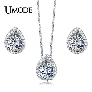 UMODE White Gold Color Jewelry Sets Paved AAA CZ Water Drop Pendant Necklace & Stud Earrings For Women Bijoux AUS0008
UMODE White Gold Color Jewelry Sets Paved AAA CZ Water Drop Pendant Necklace & Stud Earrings For Women Bijoux AUS0008