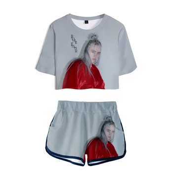 New Arrive Billie Eilish 3D Exposed Navel t shirt women's sets Fashion Summer 3D Print Billie Eilish girl's two-piece sets 
New Arrive Billie Eilish 3D Exposed Navel t shirt women's sets Fashion Summer 3D Print Billie Eilish girl's two-piece sets