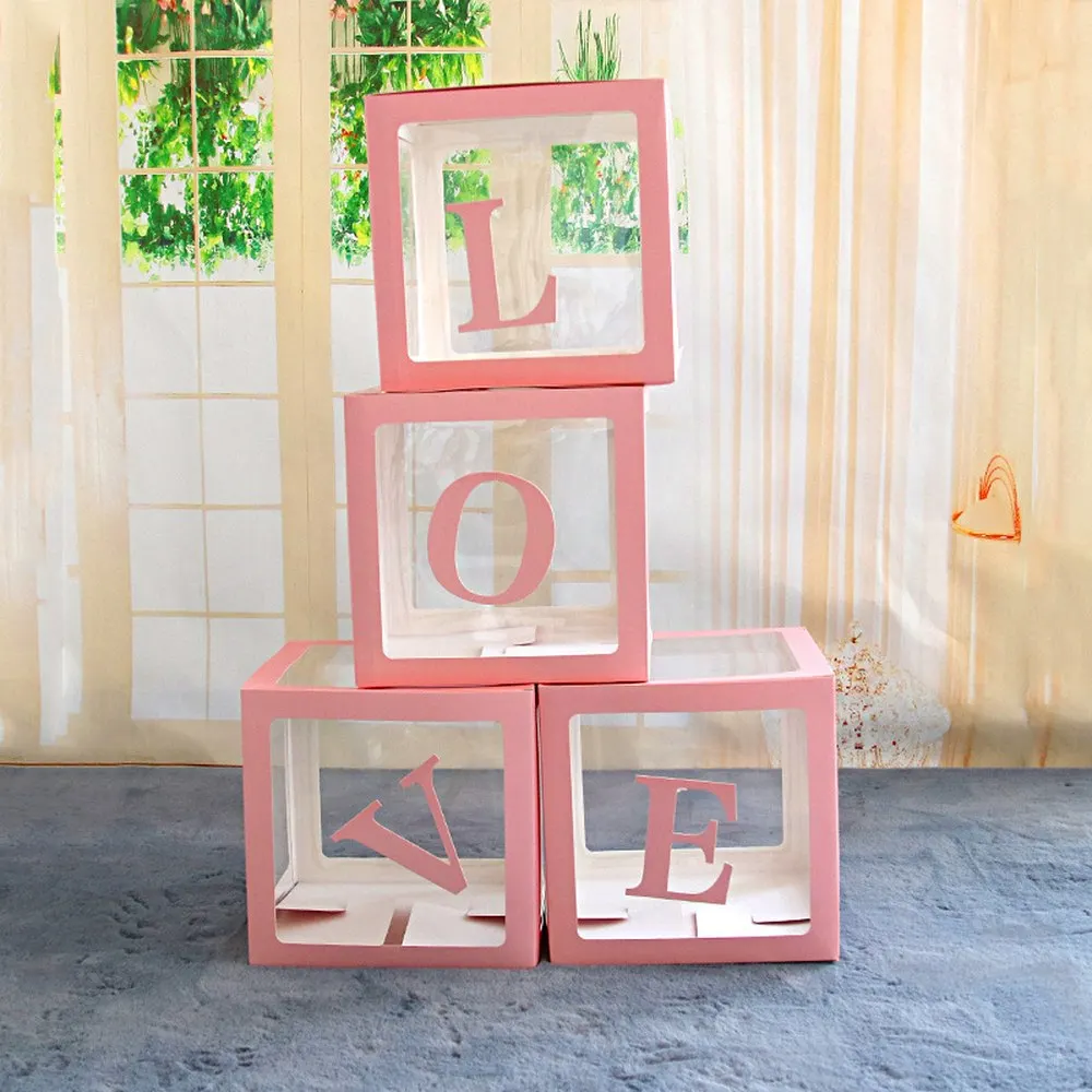 4pcs/set BABY balloon box DIY Transparent Box Latex Balloon Blocks Decoration Balloon Sizer Box For birthday party wedding
4pcs/set BABY balloon box DIY Transparent Box Latex Balloon Blocks Decoration Balloon Sizer Box For birthday party wedding