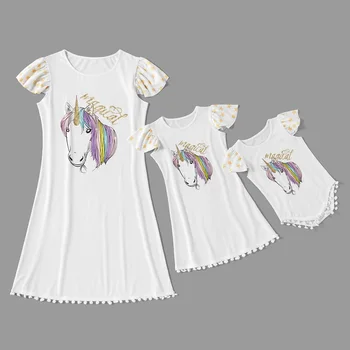 Unicorn Print Dresses Mother Daughter Mommy and Me Matching Clothes Family Look Ruffled Sleeve Mom Mum Baby Women Girls Dress
Unicorn Print Dresses Mother Daughter Mommy and Me Matching Clothes Family Look Ruffled Sleeve Mom Mum Baby Women Girls Dress