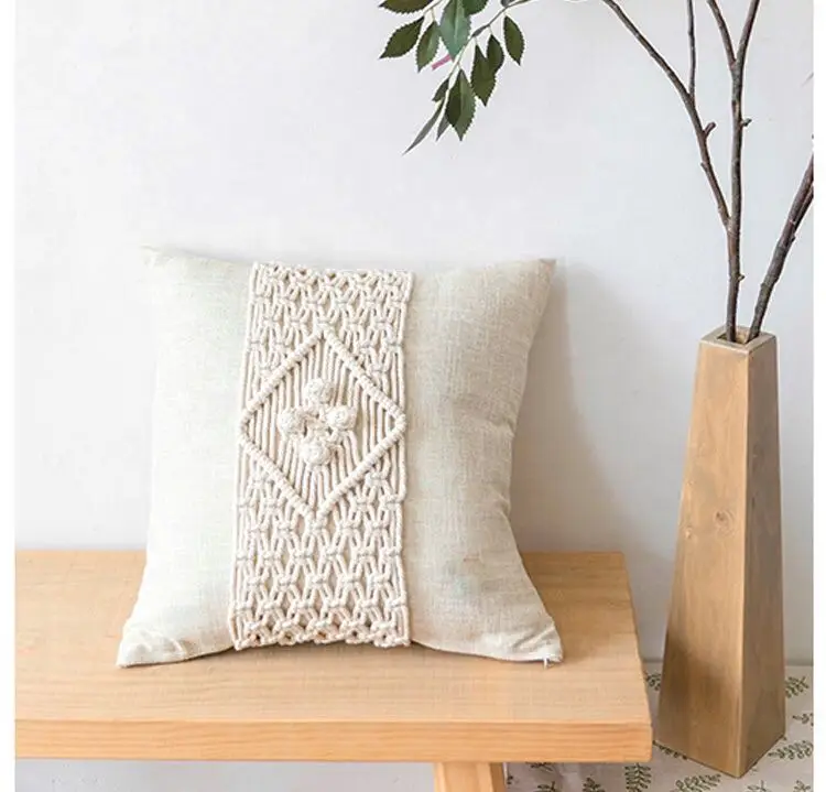 45x45cm 100% Cotton Macrame Handmade Cotton Thread Pillow Covers Geometry Bohemia Cushion Covers Home Decor Custom Size
45x45cm 100% Cotton Macrame Handmade Cotton Thread Pillow Covers Geometry Bohemia Cushion Covers Home Decor Custom Size