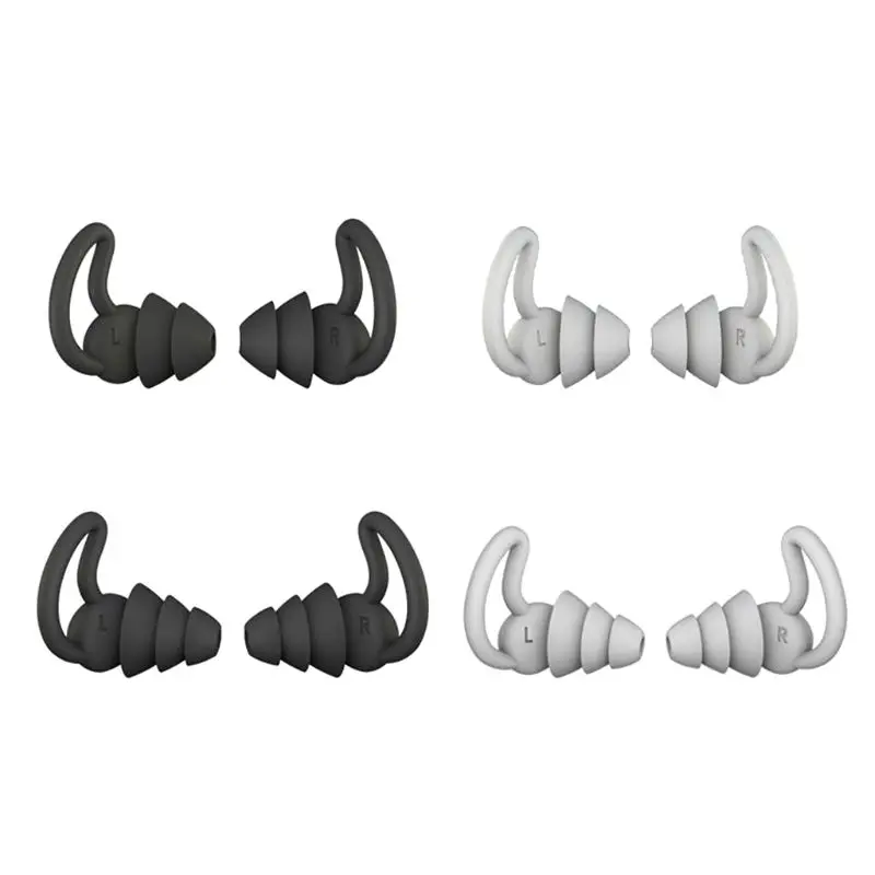 

1Pair 2/3 Layer Soft Silicone Ear Plugs Tapered Sleep Noise Reduction Earplugs Sound Insulation Ear Protector X6HB