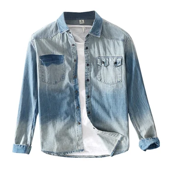 2020 New Italy style brand denim shirt men cotton blue shirts for men spring fashion shirt mens solid comfortable shirts male
2020 New Italy style brand denim shirt men cotton blue shirts for men spring fashion shirt mens solid comfortable shirts male