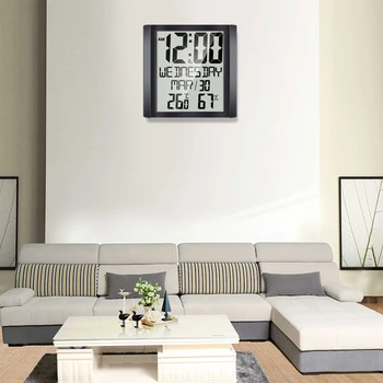 Fashion Office Digital Display Wall Clock Modern Design Humidity Date Big Screen Alarm decor meetting room wall clock
Fashion Office Digital Display Wall Clock Modern Design Humidity Date Big Screen Alarm decor meetting room wall clock