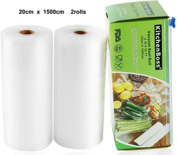 Vacuum Sealer Bags Rolls for Food Saver Seal a Meal,by Kitchenboss, BPA Free, 20 x 1500cm 2rolls,Vac storage,Sous Vide
Vacuum Sealer Bags Rolls for Food Saver Seal a Meal,by Kitchenboss, BPA Free, 20 x 1500cm 2rolls,Vac storage,Sous Vide