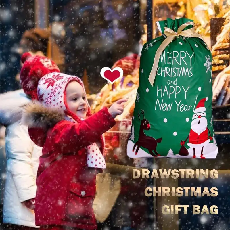 drawstring gift bag candy presents packing bags christmas tree