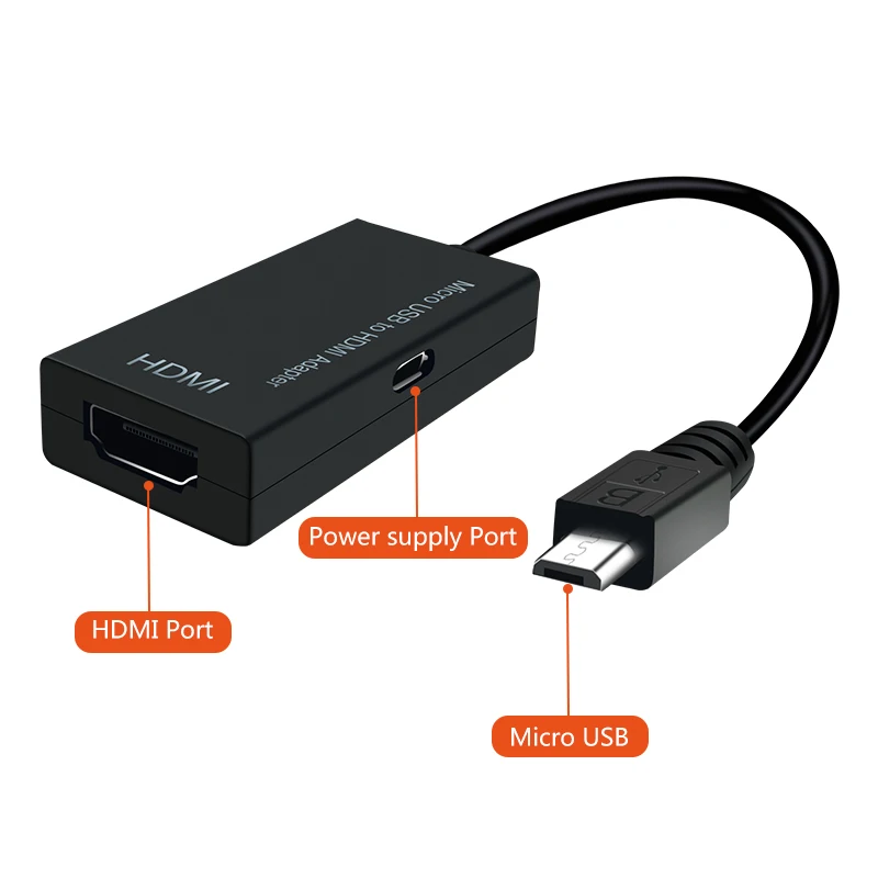 Micro USB to HDMI Adapter Cable Mirco USB to HDMI HD Conversion Cable for Mobile Phone Tablet PC and other Devices
Micro USB to HDMI Adapter Cable Mirco USB to HDMI HD Conversion Cable for Mobile Phone Tablet PC and other Devices