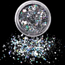 1 個ネイルグリッターパウダーラインストーンクリスタル Ab ヒラタラインストーン縫製生地衣服ラインストーンネイルアート Uv 過度シルバー(China)