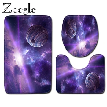 Zeegle Bath Mat Set Anti Slip Bathroom Doormat Shower Mat Soft Toilet Pedestal Rug Foot Mat 3D Universe Printed 3pcs Toilet Set
Zeegle Bath Mat Set Anti Slip Bathroom Doormat Shower Mat Soft Toilet Pedestal Rug Foot Mat 3D Universe Printed 3pcs Toilet Set
