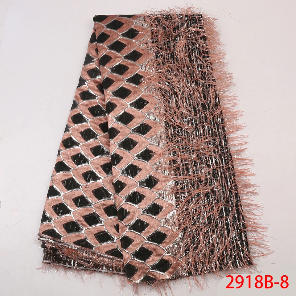 Latest African Jacquard Lace Fabric Brocade Lace with Feather High Quality Nigerian Tissu for Party Wedding Dresses APW2918B
Latest African Jacquard Lace Fabric Brocade Lace with Feather High Quality Nigerian Tissu for Party Wedding Dresses APW2918B