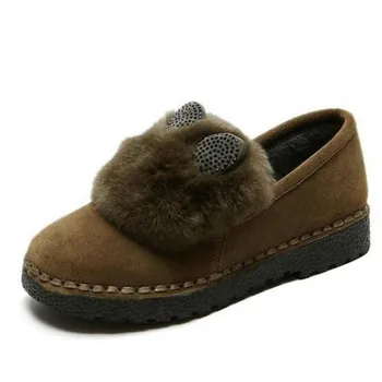 New Winter Rabbit Fur Top Matte Cowhide Leather Shoes Woman Flat Shoes Fashion Warm Winter Shoes Women Snow Shoes Large Size
New Winter Rabbit Fur Top Matte Cowhide Leather Shoes Woman Flat Shoes Fashion Warm Winter Shoes Women Snow Shoes Large Size