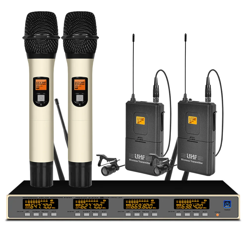 Professional UHF wireless microphone lavalier handheld microphone for outdoor event stage performance microphone wireless
Professional UHF wireless microphone lavalier handheld microphone for outdoor event stage performance microphone wireless