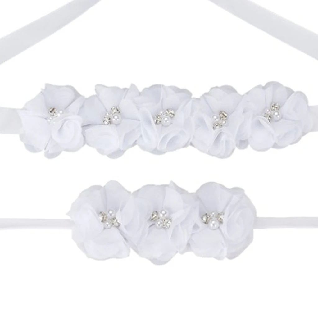 2pcs Maternity Belly Sash Band Belt & Baby Hair Band Headband Flower with Crystal Rhinestones Pearls Head Wrap and Sash Belt Set 2pcs Maternity Belly Sash Band Belt & Baby Hair Band Headband Flower with Crystal Rhinestones Pearls Head Wrap and Sash Belt Set