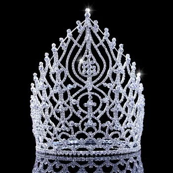 

Tiara 21.5cm 8.4in Height Rhinestone Pageant Crowns Alloy Large Tiaras and Crowns Princess Head Birthday Miss Crown for Women