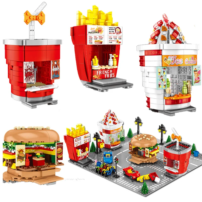 Hamburger Ice cream Food Store Model Building Blocks Creative Architecture City Street View Educational Children Toys For Kids
Hamburger Ice cream Food Store Model Building Blocks Creative Architecture City Street View Educational Children Toys For Kids