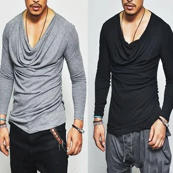 Sale Autumn Ruffle Men T-Shirt T Shirt Man T-Shirt Tops Long Sleeve Solid Color Gray White Black Male Tshirt Tee Shirt Q30
Sale Autumn Ruffle Men T-Shirt T Shirt Man T-Shirt Tops Long Sleeve Solid Color Gray White Black Male Tshirt Tee Shirt Q30
