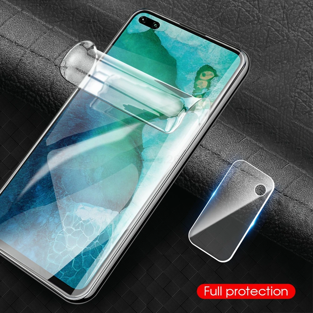 Полностью Переднее стекло + чехол для объектива камеры huawei Honor V30 Nova 6 мягкая
