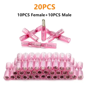 20PCS Waterproof Heat Shrink Bullet Terminals Female & Male Wire Connector Insulated Crimp Terminals AWG 22-18
20PCS Waterproof Heat Shrink Bullet Terminals Female & Male Wire Connector Insulated Crimp Terminals AWG 22-18