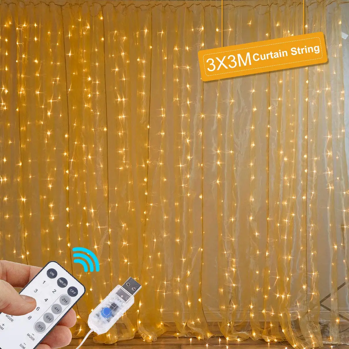 300 LED Curtain String Fairy Lights USB Remote Control 8Mode Waterfall Window Light Wedding Party Bedroom Indoor Wall Decoration
300 LED Curtain String Fairy Lights USB Remote Control 8Mode Waterfall Window Light Wedding Party Bedroom Indoor Wall Decoration