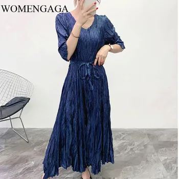 Korea pleated large size dresses famale 2020 Women's knee long metal texture round collar half sleeve dress with beltL10Y
Korea pleated large size dresses famale 2020 Women's knee long metal texture round collar half sleeve dress with beltL10Y