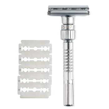 Classic Handle Razor Double-Edged Butterfly Twisted Opening T-Shaped 9-Speed Radical Adjustment Front Razor Unisex Sent 5 Blade
Classic Handle Razor Double-Edged Butterfly Twisted Opening T-Shaped 9-Speed Radical Adjustment Front Razor Unisex Sent 5 Blade