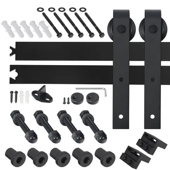 Sliding Barn Door Hardware Kit 6.6FT Modern Closet Hang Style Track Rail Black 
Sliding Barn Door Hardware Kit 6.6FT Modern Closet Hang Style Track Rail Black