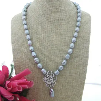S111511 24''Grey Rice Pearl Keshi Pearl Necklace CZ Pendants
S111511 24''Grey Rice Pearl Keshi Pearl Necklace CZ Pendants