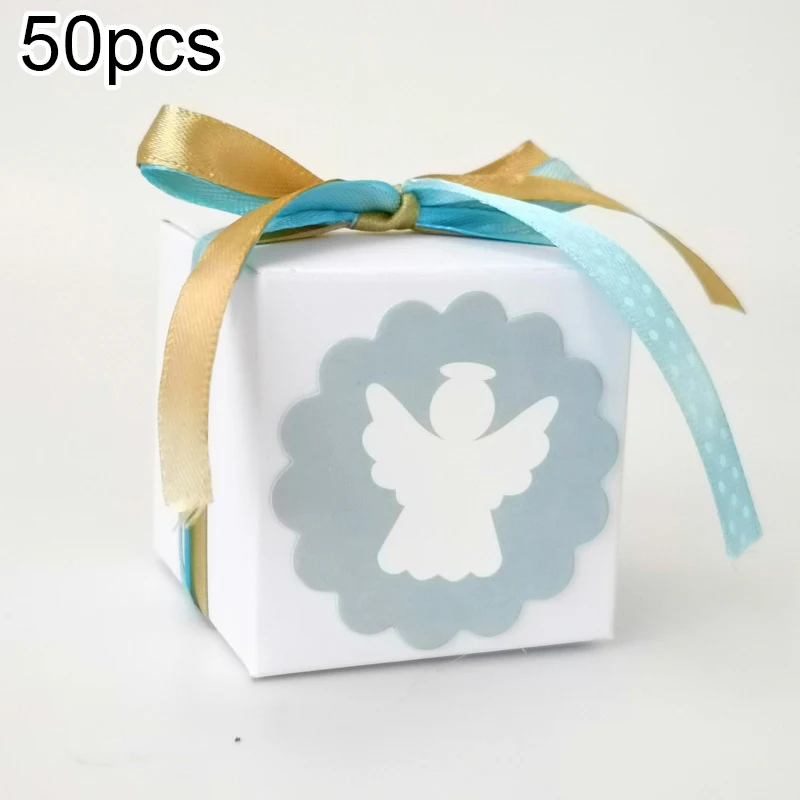 50pcs kraft paper chocolate candy gift boxes square wedding