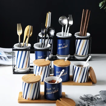 Nordic Ceramic Spice Jar Chopstick Holder Salt Sugar Pepper Shaker Seasoning Box Knife Fork Spoon Storage Bottle Rack Container
Nordic Ceramic Spice Jar Chopstick Holder Salt Sugar Pepper Shaker Seasoning Box Knife Fork Spoon Storage Bottle Rack Container
