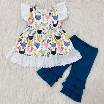 2020 Little miss baby girl toddler colorful chicken full printed lace tunic blue layers pant cute outfits clothes clothing sets
2020 Little miss baby girl toddler colorful chicken full printed lace tunic blue layers pant cute outfits clothes clothing sets