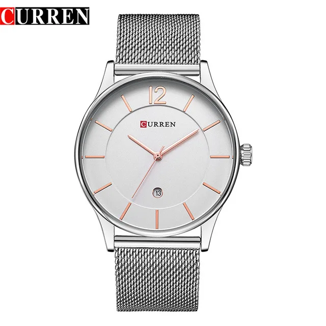 

Curren Karui En 8231 Mesh Belt Simple Large Dial Business Casual Quartz Watch Waterproof MEN'S Watch