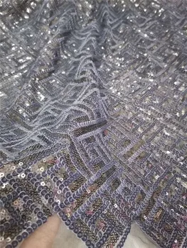 High-quality leather sequin embroidery French mesh tulle African sequins Nigerian lace fabric mesh lace / wedding / dress 5 yard 
High-quality leather sequin embroidery French mesh tulle African sequins Nigerian lace fabric mesh lace / wedding / dress 5 yard