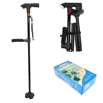 82-94 cm Collapsible Telescopic Folding Cane with LED Light SOS Alarm Aged Walking Sticks Poles Outdoor Hiking Poles Crutch
82-94 cm Collapsible Telescopic Folding Cane with LED Light SOS Alarm Aged Walking Sticks Poles Outdoor Hiking Poles Crutch