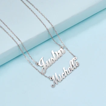 Stainless Steel Name Necklaces Double-deck Customized Nameplate Necklaces English Style Personalized Jewelry Personalized Gifts
Stainless Steel Name Necklaces Double-deck Customized Nameplate Necklaces English Style Personalized Jewelry Personalized Gifts